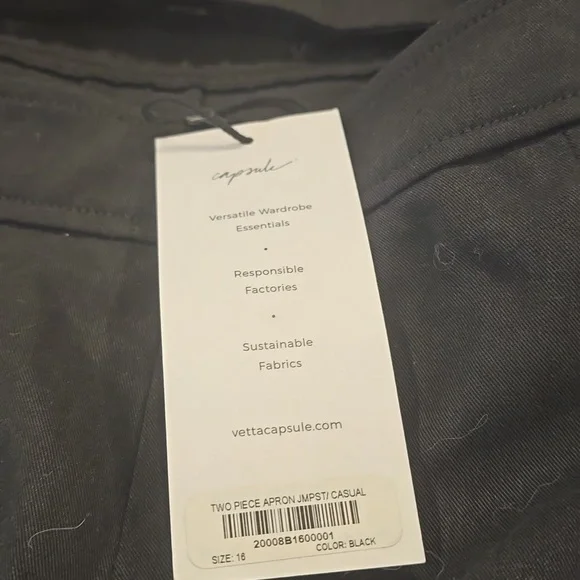 NWT VETTA Capsule Apron Wide Leg Pants Size 16 Black - Picture 4 of 5